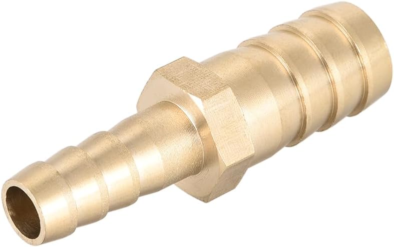 sourcing map Straight Brass Barb Fitting Reducer, Fit Hose ID 12mm to 8mm 2pcs