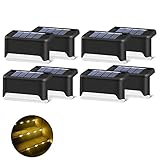 🌞 【Einfache Installation】: Die Solartreppenleuchte kann an Treppen, Wegen, Gärten, Decks, Vordertüren, Hinterhöfen, Einfahrten, Garagen im Freien überall dort installiert werden, wo sie mit dem Geschenkband und den Schrauben befestigt werden kann. Die Größe ist für den rechten Winkel des Decks und der Treppe geeignet, das Produkt ist klein und es besteht kein Grund zur Sorge, dass Stolperfallen auftreten