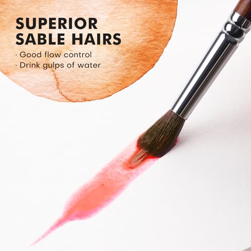 Image of Watercolor Brushes Professional, Fuumuui 4Pcs Extended Needle Point Brushes Synthetic Extra Long Pinhead Brush with Sable Body for Fine Detailing - Watercolor Acrylic Gouache Inks Painting
