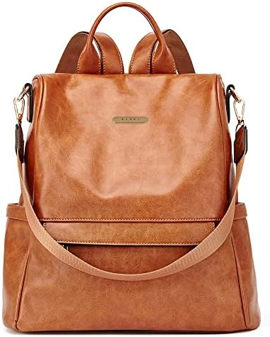 CLUCI Women Backpack Purse Fashion Vintage Leather Large Travel Ladies Convertible Shoulder Bags Brown