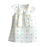  COOKDATE-baby girl dress - Vestido - para niña Verde Blanco 5-6 Años