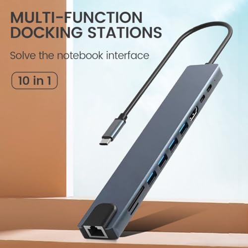 berjalan 10 in 1 USB Expansion Dock USB C Hub Type C Splitter USB C to -Compatible Adapter PD100W - Image 7