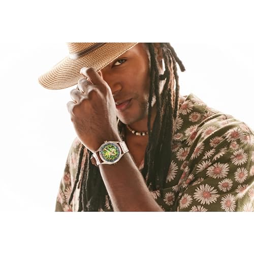 Citizen Men's Eco-Drive Disney Mickey Mouse Explorer Stainless Steel Case Watch, Brown Leather Strap, 3 Hand, (Model: AW1149-06W)