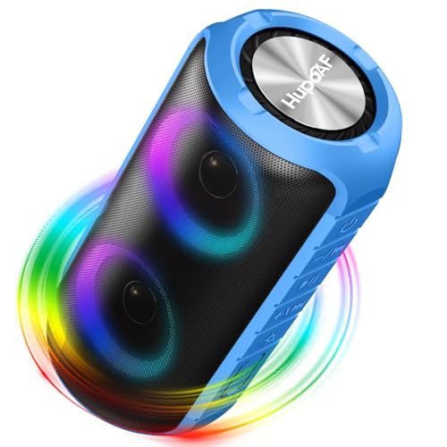 Image of Hupoaf Bluetooth Speaker, 2026 New Portable Wireless Speaker with 6D Loud Sound, IPX7 Waterproof, HD Call, RGB Lights, 12H Playtime for Home /Party /Outdoor /Beach, Electronic Gadgets, Birthday Gift