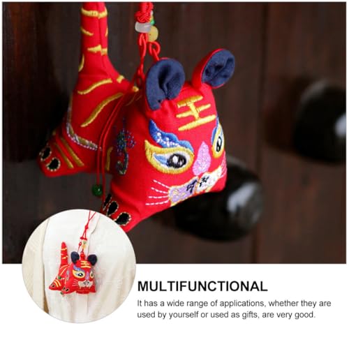 Bolsa de Tela Bordada con Tigre Roja para Ambientador miniatura 6