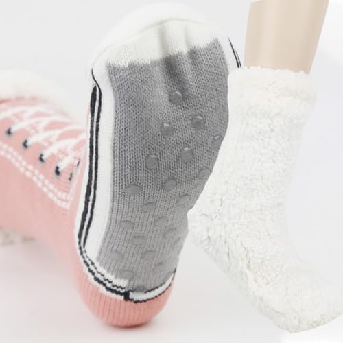 Toselfwith Ultra-thick Cashmere Slipper Home Socks,Toselfwith Slipper Socks,Winter Indoor Non Slip Fluffy Thermal Cozy Christmas Socks3