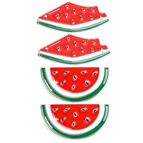 4PCS Watermelon Brooch Pin Palestine Cute Fruit Lapel Cartoon Fruit Pins CartoonFunny Lapel for Sweaters Scarves Hat Watermelon Badge Breastpin JewelryGifts Stylish Accessory for Women