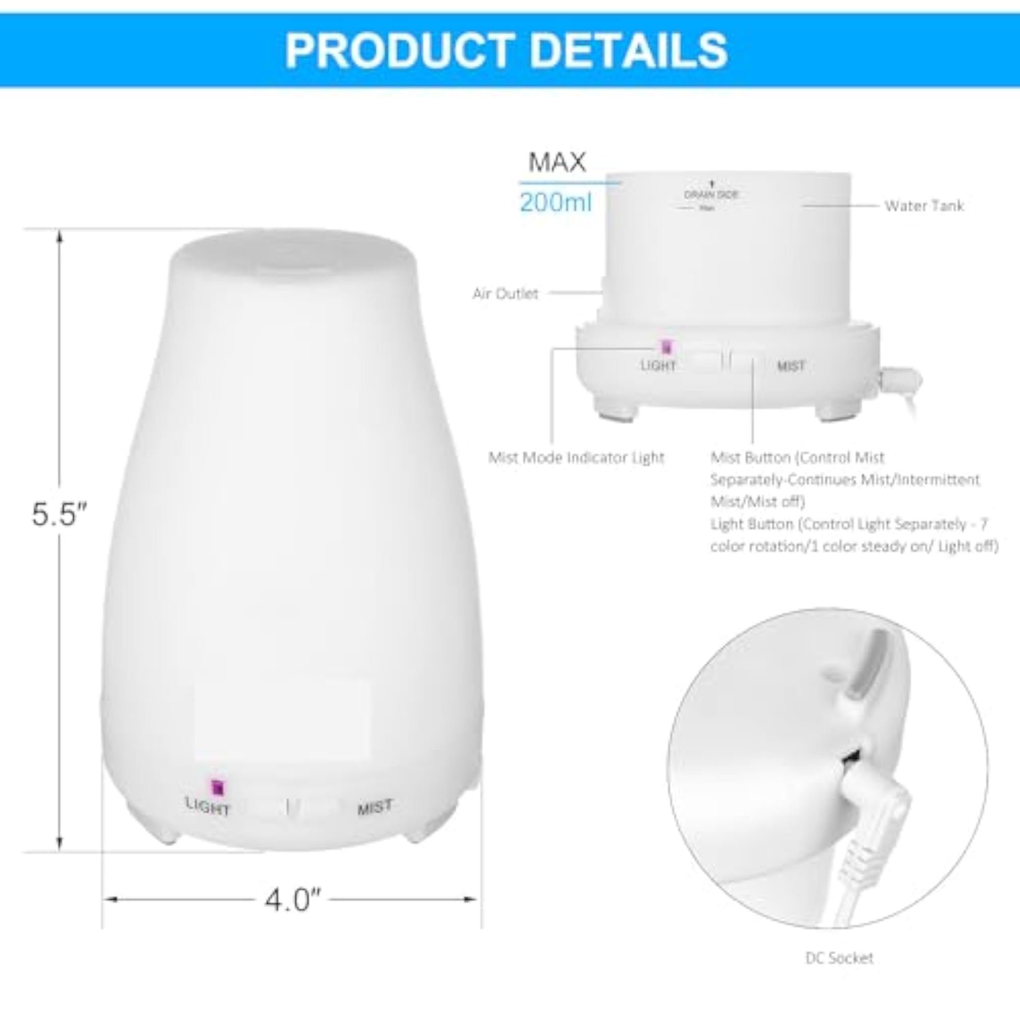 Plastic Aromatherapy Diffuser for Home & Office