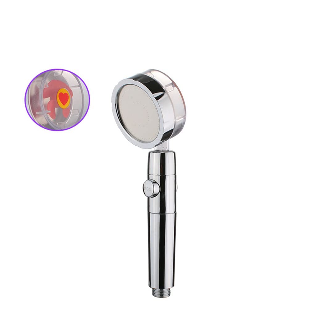 GLETSF Water Saving Shower Head Flow Pressurized 3 Modes With One Key Stop Spray Nozzle Bathroom Accessories