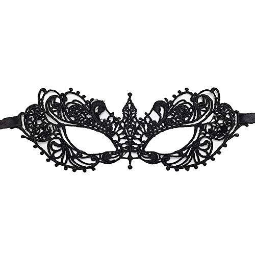 Jamron Damen Sexy Schwarz Spitzen Augenmaske für Masquerade Halloween Party Abschlussball Karneval Kostüm Maske SN07830 Spitze