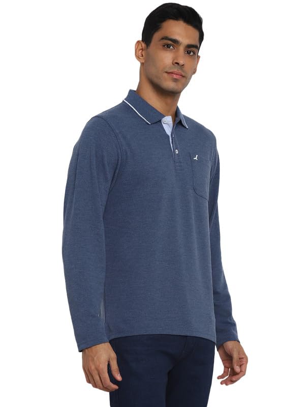 Image of AMERICAN CREW Full Sleeves Polo Collar T-Shirt with Pocket for Men