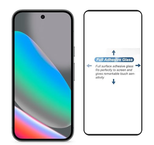 Image of FabeKee 1 Pack Tempered Glass Screen Protector Compatible For Google Pixel 10 & 10 Pro / Google Pixel 9 / Google Pixel 9 Pro Black Cellphone With Edge To Edge Coverage & Easy Installation Kit