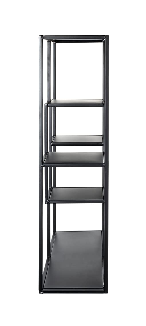 HAKU Wandregal schwarz, Metall - Maße: B 60 x H 70 x T 18 cm, Style: Modern
