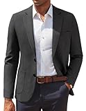 PJ PAUL JONES Pattern Lined Blazer for Men Two Button Lightweight Suit Jacket Slim Fit Casual Sport Coat Carbon Grey