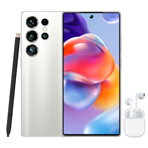 Telefono Movil,4G Smartphone con Stylus pen & Auriculares Inalambricos Bluetooth,Telefonos Moviles Libres Baratos con 6.8"HD,4GB+64GB,3800mAh,Android 12,Dual SIM/Face ID/GPS,Regalos Hombre Mujer-Plata
