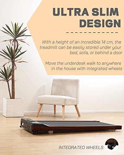 Image of Maksone Under Desk Treadmill, Expert of Wooden Walking Pad, Walking Jogging Machine with Remote Control, Installation-Free