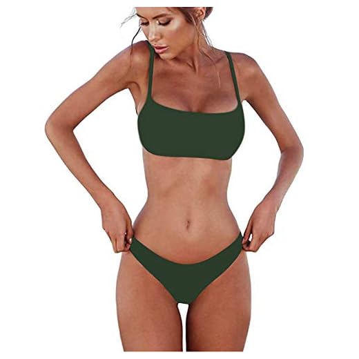 Meioro Conjuntos de Bikinis para Mujer Push Up Bikini Traje de baño de Tanga de Cintura Baja Trajes de baño Adecuado Viajes Playa La Natacion (M,Verde)