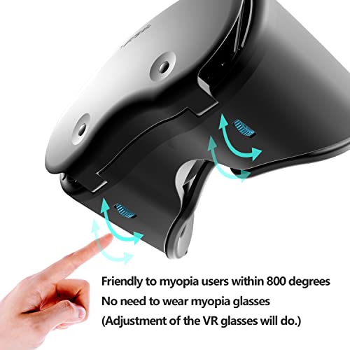 VR Brille Virtual Reality Headset VR Brille Kompatibel mit iPhone & Android Phone 3D VR Gear für 3D Filme & Handy Spiele BD-Objektiv Einstellbare Pupille & Objektiventfernung - Image 6