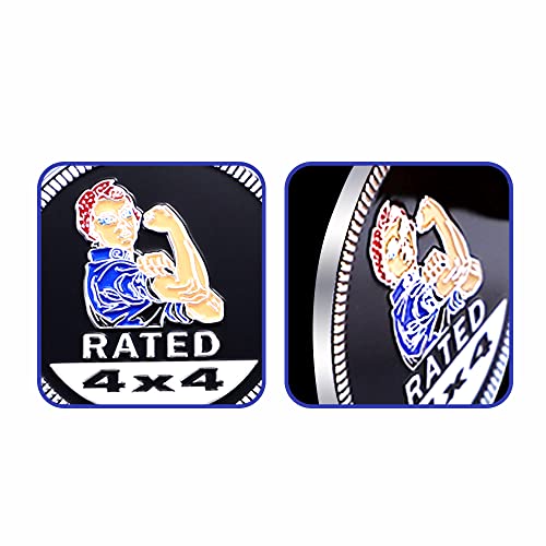 Image of 2Pcs Rated Emblem Hercules Rated 4 x 4 metal car badges 3D round car badges Beautiful car stickers 4 x 4 car stickers round car badges Stickers (black)