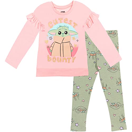 STAR WARS The Child Little Girls T-Shirt and Leggings Outfit Set 6-6X