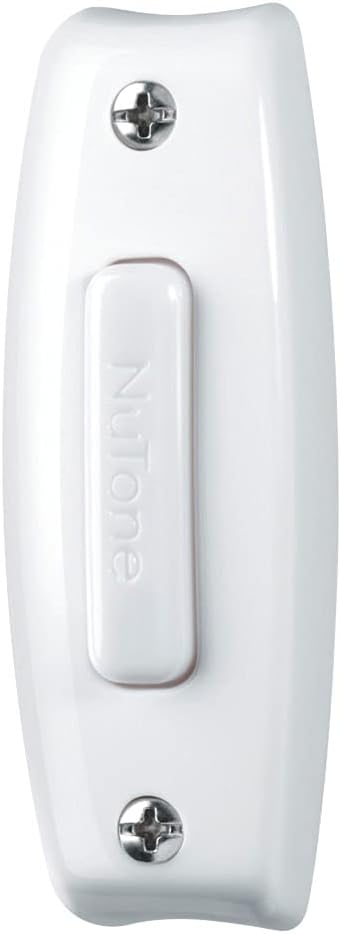 NuTone PB7LWH Wired One-Lighted Door Chime Push Button, White