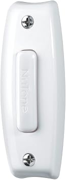 Broan-NuTone PB7LWH Doorbell Kit, Lighted Rectangular Pushbutton for Home, 1" x 1" x 1", White