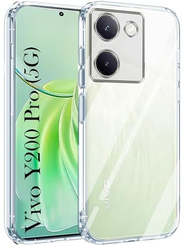 Image of Jkobi Back Cover for Vivo Y200 Pro 5G (Silicone Clear Shockproof Case with Camera Protection | Soft and Flexible | Transparent)