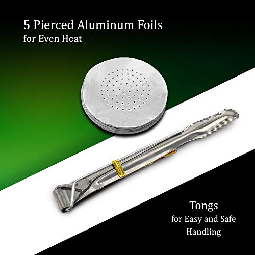 Weeworld Hookah Set - Complete Shisha Package - Authentic Set Includes Single Hose Roll Of Charcoal Replacement Tips Pierced Aluminum Foils And Tongs Ready To Use For Your Smoking Pleasure (Single Pipe) #TOP6