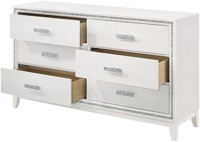 Acme Haiden Rectangular Wood 6-Drawer Bedroom Dresser in White