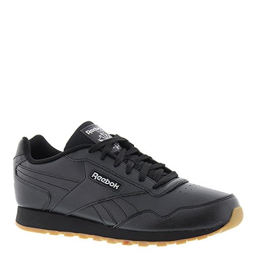 Reebok men's Classic Leather Harman Run Casual Sneakers, Black/Gum, 9.5 US