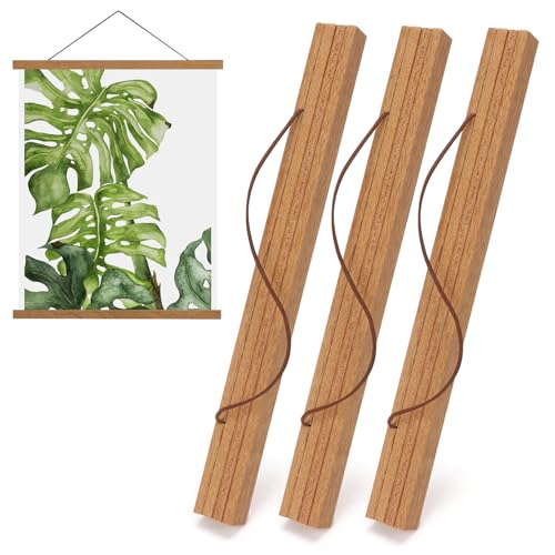3 Pezzi di Barra per Poster 31 cm, Barra Magnetica per Poster, Gancio per Poster, Barra per Quadri in Legno per Quadri e Poster, Cornice per Poster per Tele, Foto e Stampe (31cm, 3pcs)