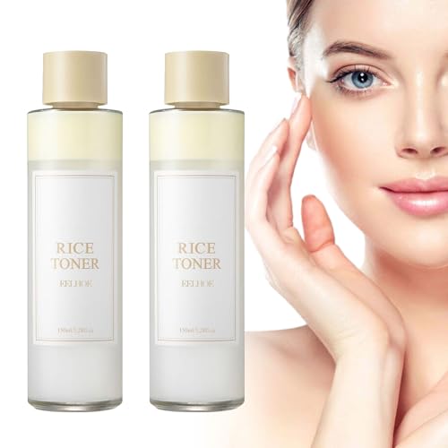 2 Stück Rice Toner Gesichtswasser, Reis-Toner, Koreanisch, Reparieren Sie die Hautbarriere, Feuchtigkeitsspendend, Rice Pure Essential für Trockene Empfindliche Haut