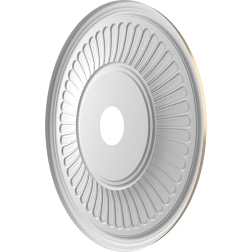 Image of 22 inchOD x 3 1 /2 inchID x 1 inchP Berkshire Thermoformed PVC Ceiling Medallion (Fits Canopies up to 10 1 /8 inch), Universal Metallic Champagne Mist