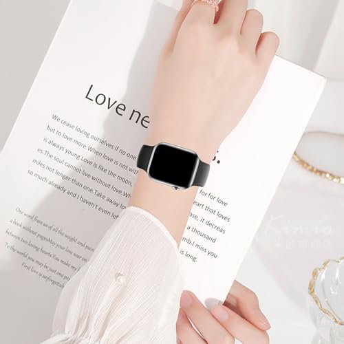 HdanMole Sport Strap Compatible with Apple Watch Straps 40mm 38mm 41mm 42mm 44mm 45mm 46mm, Silicone Strap Replacement for iWatch Bands Series 11 10 9 8 7 6 5 4 SE 3 2 1 Women Men, Black - Image 4