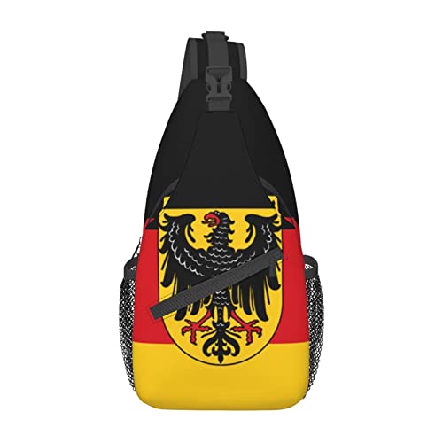 Mochila cruzada unisex bandera Alemania negra miniatura 2