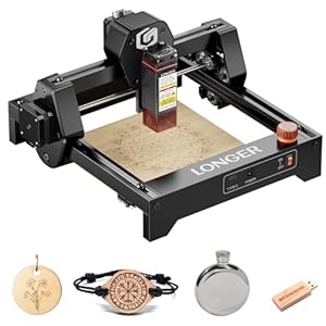 LONGER Ray5 mini Laser Engraver and Portable Laser Engraver, 0.04mm Laser Spot, 12000mm/min, Desktop Laser Engraver, Ideal for DIY Projects on Wood, Metal, Acrylic, Leather, and More (2.5W)