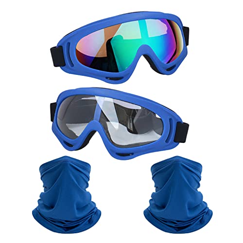 LJDJ Motorcycle Goggles,2 Pack Dirt Bike ATV Motocross
