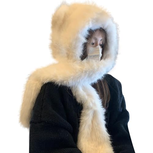 Hats Furry Scarf Hat Gloves Set for Women Outdoor Sports Furry Soft Hat Thickened Headgear Hats for Winter