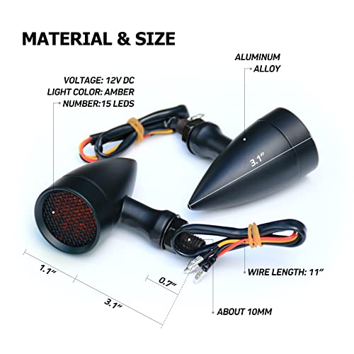 Wtzmoto Led Turn Signals For Motorcycle - Powersport Turn Signals Compatible With Harley Street Glide Softail Road Glide Sportster, Honda Gl1800 Vt600C Vt750C2B, Kawasaki En500, Suzuki M109R #TOP1