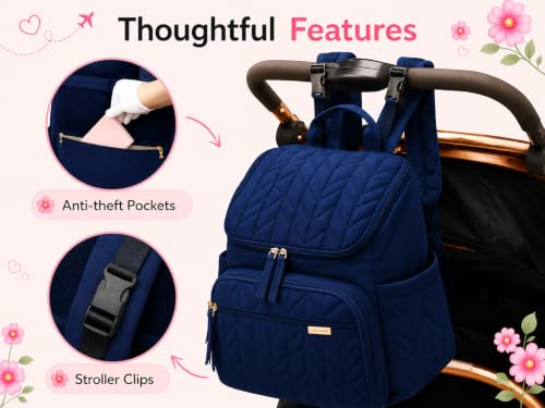 Image of Baby Diaper Bag | Diaper Bag for Mothers For Travel | Baby Bags For Mothers Carry | Baby Diaper Bag For Mother For Travelling | Mommy hand Tote Sling Lugguage diapers Handbags with Changing Mat