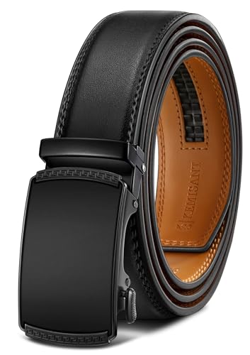 Ceinture ajustable homme KEMISANT en cuir finie la taille serrée