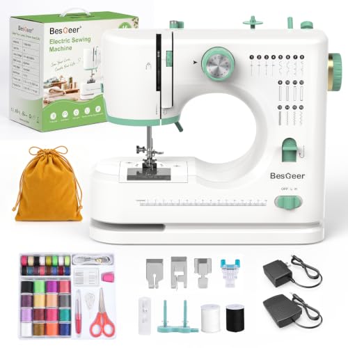 BESGEER Sewing Machine for Beginners with 16 Stitches,42Pcs Sew-Threads Kit