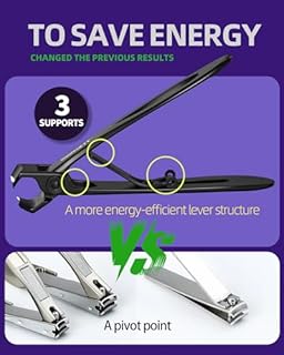 SZQHT Ultra Wide Jaw Opening Nail Clippers Set, Toenail Clippers for Thick Nails, Heavy Duty Nail Cutter, Stainless Steel Toe Nail Clippers for Seniors, Men & Women Manicure,Pedicure,Big(Black)