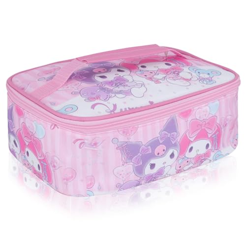 Roffatide Anime Melody Kuromi Borsa per il pranzo con manico isolata a prova di perdite, riutilizzabile, borsa termica per il pranzo, per lavoro, picnic, viaggi, rosa