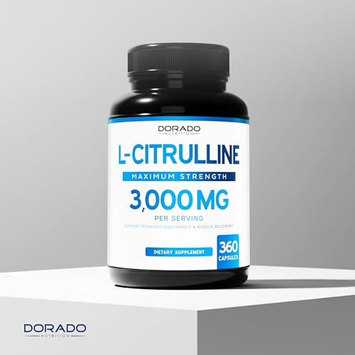 Image of L Citrulline 3000mg Supplement (360 Capsules) Support L Arginine & Nitric Oxide Pills - L-Citrulline For Men & Women - Muscle Recovery & Pump Supplement - 3rd Party Tested, Vegan, Non-GMO - USA Made