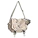 Inshere Aesthetic Crossbody Bag with Cute Pins and Ornament, Casual Shoulder Messenger Bag Japanese Kawaii Bag for Women Men (White)