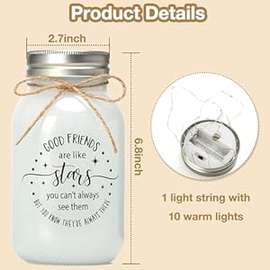 Maracco Friendship Gift, Mason Jar Night Lights for Friends, Best Friends Gift for Women, BFF, Coworker, Birthday Thanksgiving Gifts for Friends Maracco Friendship Gift Mason Jar Night Lights for Friends Best Friends Gift for Women BFF Coworker Birthday Thanksgiving Gifts for Friends