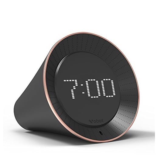 Vobot Intelligenter Wecker funktioniert in Kombination mit Amazon Alexa,Sprachsteuerung Alexa Lautsprecher Wecker Radios mit LED-Anzeige, 5W Lautsprecher, Timer, Nachrichten, Schlaf-Sound, Wetter, Amazon Musik, iHeartRadio, TuneIn
