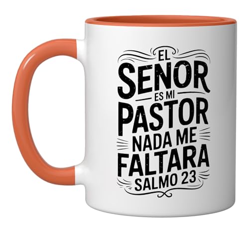 Taza de cerámica con versículo bíblico naranja/blanca miniatura 1