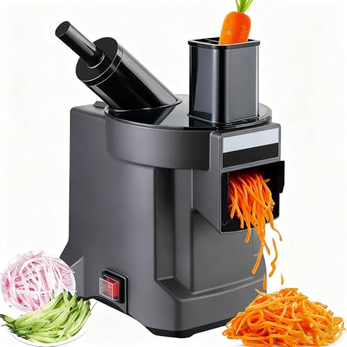 forplubossmmp Electric Food Slicer, Vegetable Chopper, All-in-One Dicer, French Fries Maker, Onion Slices, Food Processor Multifunctional, Easy-Clean Blades
